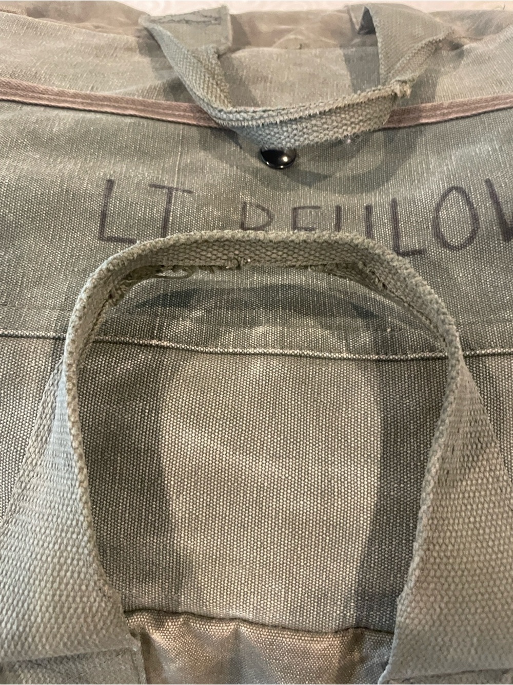 Vintage flyers kit mobility bag US military pilot Canvas Duffle Bag Olive Green - Picture 9 of 12